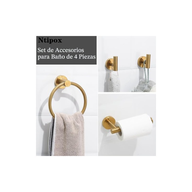 Juego de 4 Piezas de Accesorios de baño de Acero
