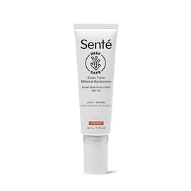 Senté Even Tone Mineral Sunscreen Tinted | SPF 40 Light-Medium | Hydrating, Lightweight Sun Protection Treatment for Redness & Discoloration | UVA/UVB & Blue Light Defense | 1.7 oz