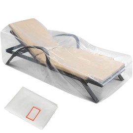 2-Pack Waterproof Outdoor Chaise Lounge Covers for Patio Furniture - Reusable & Heavy-Duty Clear Plastic Outdoor Furniture Covers Waterproof for Lounge Chairs, 84" x 32" x 32"