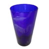 IncisoArt Hand Etched Cobalt Blue Cooler Goblet Sandblasted (Sand Carved)