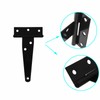 Pack of 6 T-shaped hinges, galvanised T-hinges, with 30 black