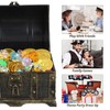 STOBOK 205PCS Kids Treasure Box Pirate Chest Organizer with Gold