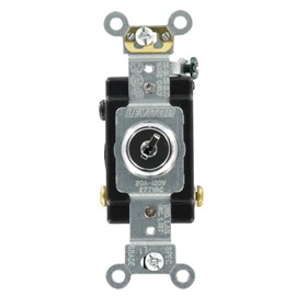 Leviton 20-Amp, 120/277-Volt, Key Locking, 3-Way AC Quiet Switch, Extra Heavy Duty Grade, 1223-2KL, Chrome