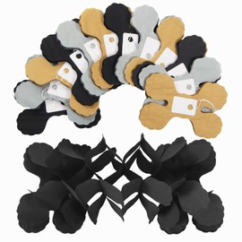 Black-Gold Silver Party-Decorations Streamers Garland - 157Ft Graduation 2024 Four-Leaf Clover Hanging Banner,Retirement Men Boys Birthday Wedding Baby Bridal Shower New Years Supplies Decor
