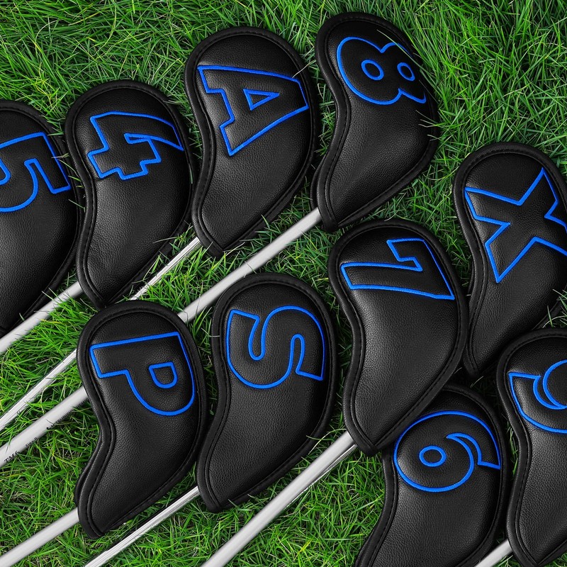Craftsman Golf Black Classic Iron Headcover set with Blue Large