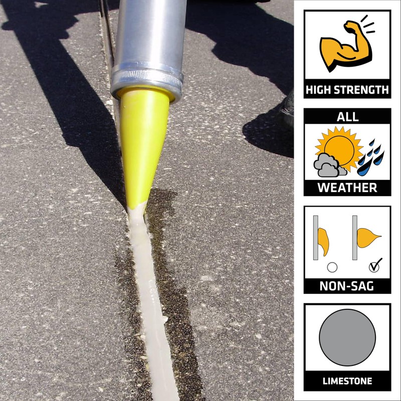 SIKA Sikaflex-1A Joint Sealant, Limestone, for Green and Damp Concrete,