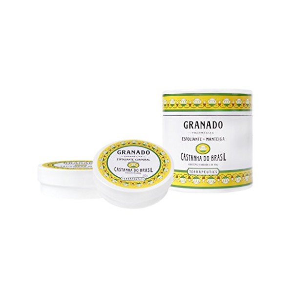 Linha Terrapeutics Granado - Kit Esfoliante e Manteiga Castanha (2 x 60 Gr) - (Granado Terrapeutics Collection - Brazilian Nut Body Butter and Exfoliating Set (2 x Net 2.1 Oz))