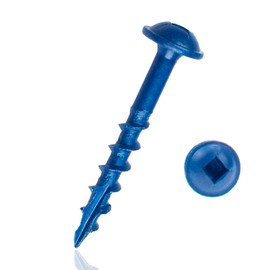 LUPANTER #8×1 Inch Pocket Hole Screws,500 Pcs,Exterior Wood Screws for Wood Working with Blue Coated,Square Drive Head…
