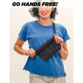 FYDELITY NC-17 90s Black Fanny Pack Crossbody Bags for Women Festival Bag Small Fanny Packs for Women Fashionable Concert Rave Accessories Fanny Pack for Men Womens Fashion Waist (83025)