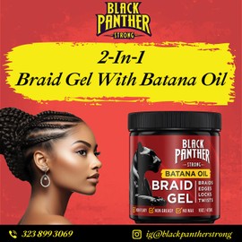 Batana Oil Braid Gel | 2-N-1 Non Flaky, Non Greasy, No Wax | Perfect For Braids, Edges, Locks, & Twists | 16 oz