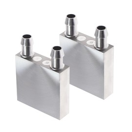 Be In Your Mind Aluminum Water Cooling Block 40x40x12mm for Water Cooler Heatsink System CPU Graphics Heatsink with 9mm Nozzle 2pcs