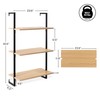 happimess MSH1000B Madera 40.55" Classic Industrial 3-Shelf Wood Wall-Mounted Open