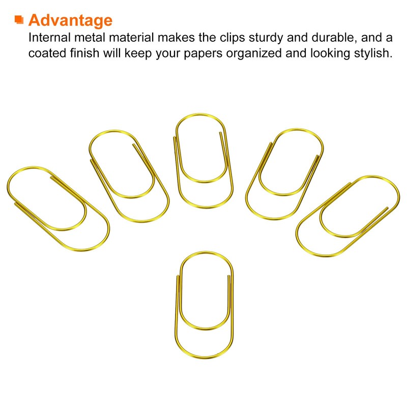 sourcing map Wide Paper Clip Coated Large Clips Bookmarks with