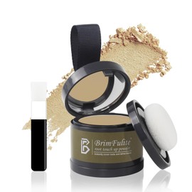 BRIMFULITE Hair Root Touch Up Powder, Quick Cover Gray Hairline Powder, Windproof & Sweatproof Root Cover Up Powder for Women Men with Compact Puff and Mirror 0.14 Oz. (Medium Blonde, 0.14 Oz.)
