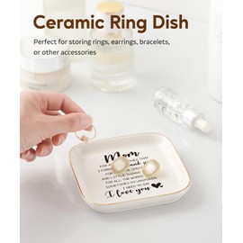 KAIDILA Christmas Gifts for Mom Jewelry Dish, Mom Birthday Gifts from Daughter Son, Stocking Stuffers for Mom, Unique Presents for Mother