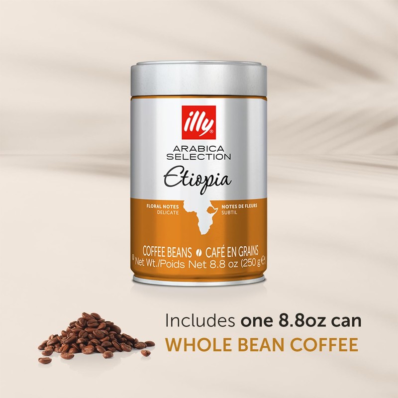 illy Arabica Selections Ethiopia Whole Bean Coffee, 100% Arabica Bean