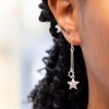 Tuscany Silver Sterling Silver Double Star Drop Earrings
