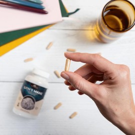 Naturealm Lion’s Mane Mushroom Extract Capsules - Brain Health Superfood for Focus, Nerve Health, Mood Boost, Immune Support, 90 Vegetarian Caps, 30-Day Supply, Non-GMO, Vegan, Gluten-Free Dietary Healthcare, 90 Capsules