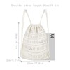 Lobagve Handmade Crochet Cotton Drawstring Backpack Boho Purse Leisure Daypack