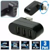 Unbranded Mini 3 Port USB 2.0 Rotating Splitter Adapter Hub