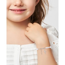 Tarsus First Communion Gifts for Girls Catholic Holy 1st Communion Gifts Decorations Silver Cross Bracelet for Girls Goddaughter Daughter Granddaughter