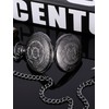 Quartz Pocket Watch for Men with Black Dial and Chain