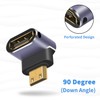 Duttek Right Angle HDMI Mini HDMI Adapter, 8K HDMI Mini