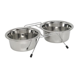 Nobby Double Diner Chrome with 2 Bowls, 0.35 Litre, 13 cm