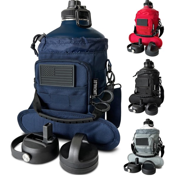 LUNCHALOT 1 Gallon Water Bottle Jug - 128 Oz Insulated