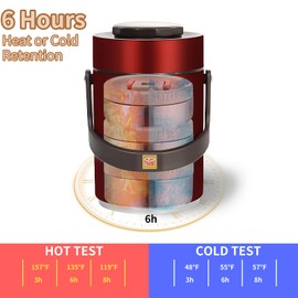 Gicklov 67oz Upgraded Thermos for Hot Food, 3-Layer Stackable Food Thermos, Soup Thermos Jar with Insulated Bag, Ideal for Office, Outdoor Meals, and Various Occasions (67 oz Silver)