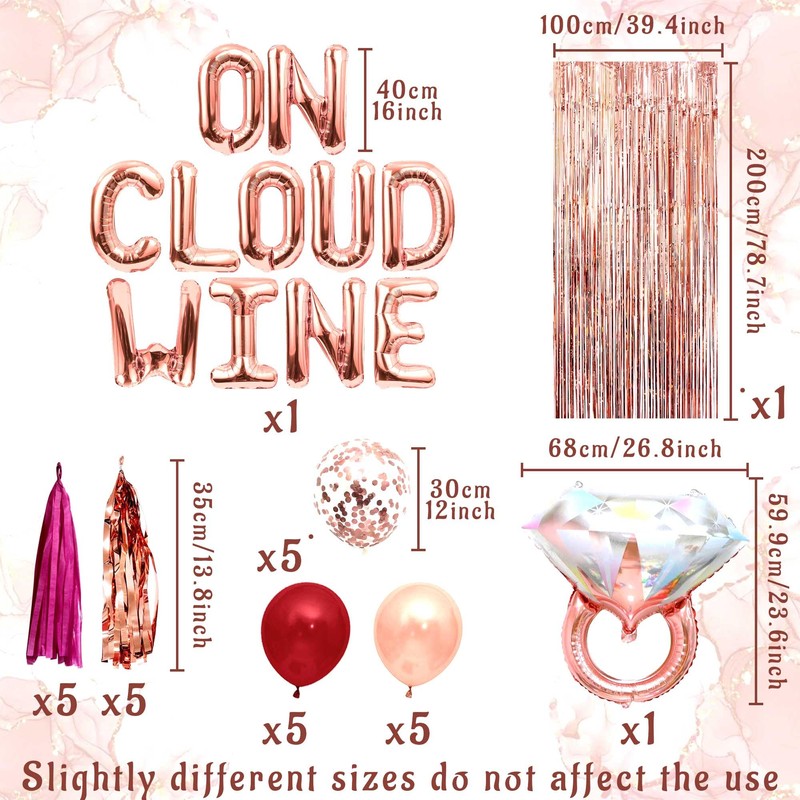 LaVenty Bride On Cloud Wine Bachelorette Party Decoration Wine Party