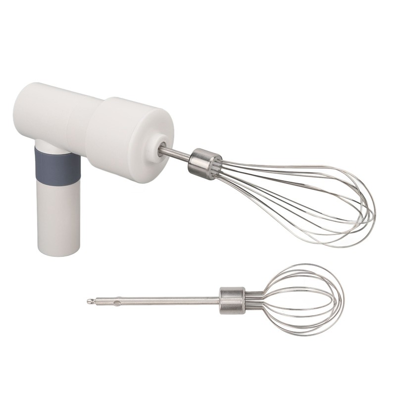 Electric Hand Mixer Warm White Cordless Rechargeable 2000mAh Battery Stainless