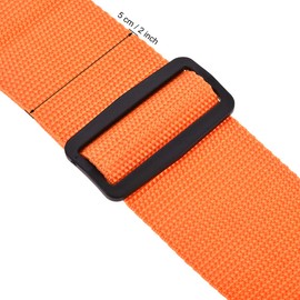 sourcing map Luggage Strap Suitcase Belt with 2 Buckles, 2Mx5cm Cross Adjustable PP Travel Packing Accessory, Orange