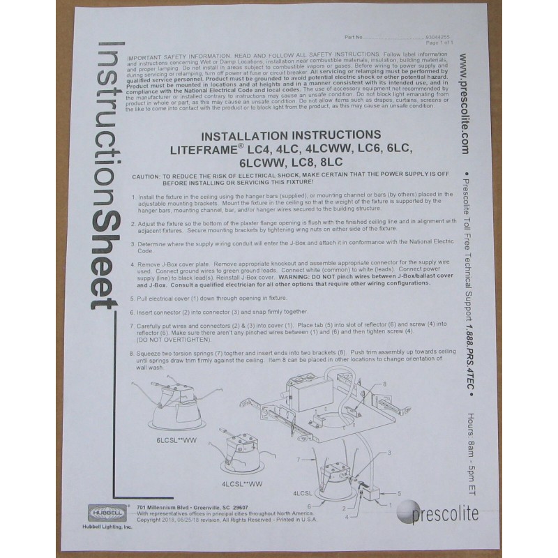 Prescolite 6" LED Down Light High Lumen Prescolite LED Dimming