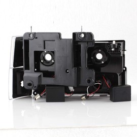 ACANII - For 1994-1998 Chevy Silverado C/K 1500 Tahoe Suburban Smoked Headlights+LED Bumper Lights+Corner Lamps 8Pcs Set