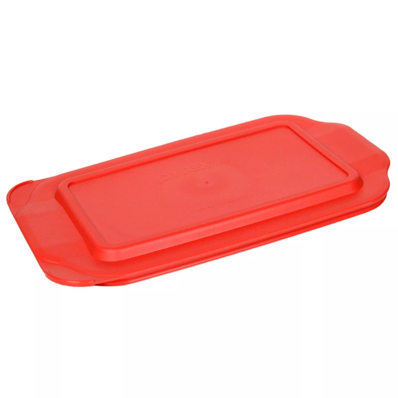 Pyrex 232-PC 11" x 7" Red Rectangular Lid Cover 2