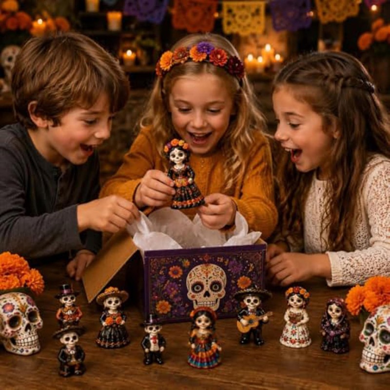 Day of the Dead Countdown Calendar 24 Skull Ornaments (B)
