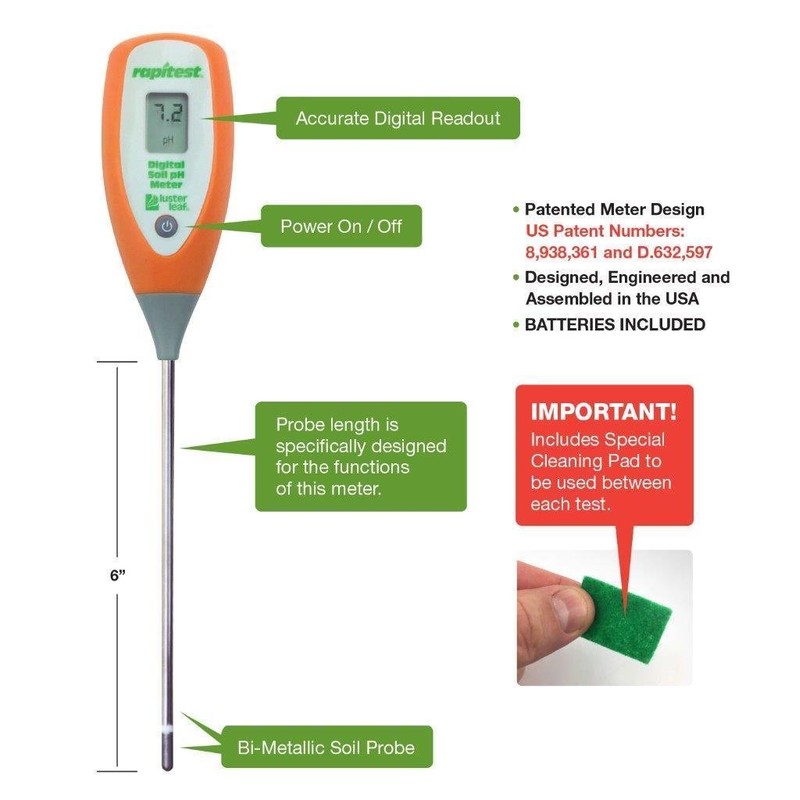LUSTER LEAF 1845 RAPITEST DIGITAL Soil Plant Garden PH Sensor
