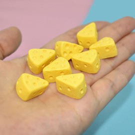TOYANDONA 100 Pcs Miniature Kitchen Food Cheese, Artificial Cheese Models Simulation Triangle Cheesecake Food Figurines Mini Food DIY Decor Ornament for Dollhouse Decoration
