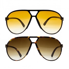 Retro Oversized Aviator Sunglasses for Women Men Trendy Classic 70s Vintage Aviators Sun Glasses UV400 Protection (2 Pack Gradient Orange+tortoise Brown)