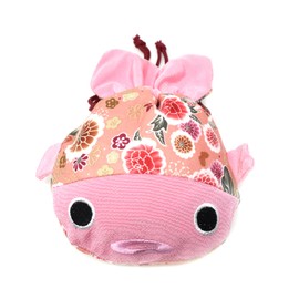 Honbay Cute Japanese Style Goldfish Drawstring Bag Gift Bag Cosmetic Bag Jewelry Pouch Coin Purse, 22x15cm/8.7x5.9inch (Pink)