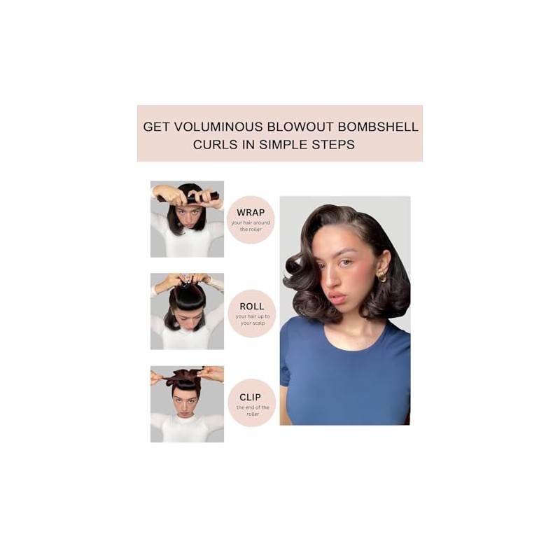 Rizador de Pelo Sin Calor, 4pcs Tubos para Cabello, Rizador