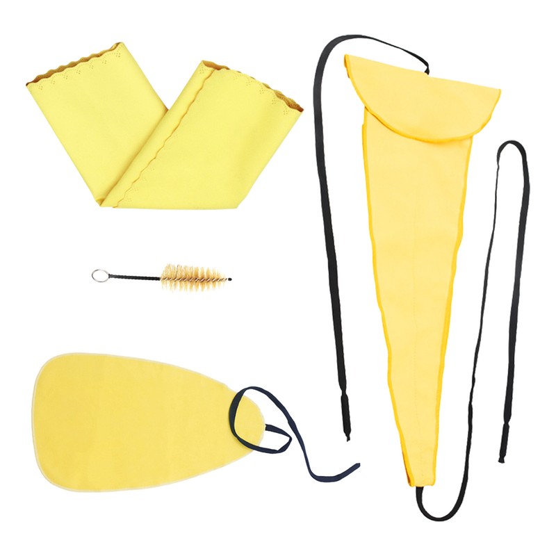 4Pcs Sax Mouthpiece Brush Kit Lightweight Portable Reliable Wiping Cloth