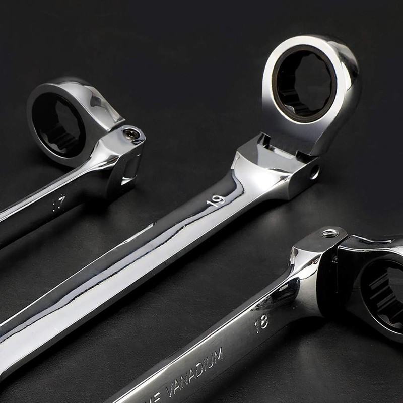 通用 FLZOSPER 18mm Metric Flex-Head Gear Wrench,Box End Head 72-Tooth