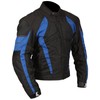Milano Sport Gamma Motorcycle Jacket with Blue Accent (Black, XXX-Large)