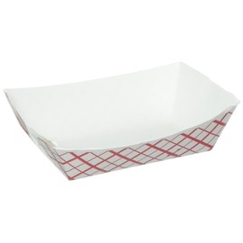 Southern Champion Red Check Paper Food Tray, 250 count, 8 Ounce
