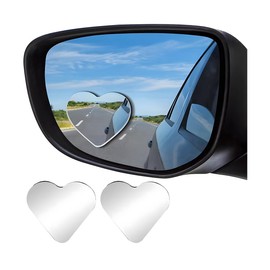 Sandfren 2PCS Car Blind Spot Mirrors, Heart Shaped Wide Angle Vehicle Blindspot Glass Convex, Frameless Automotive Rearview Side Mirror Accessories, Universal for SUV, Sedan, Truck