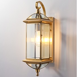 GAZELIGHTING 20'' H Brass Porch Light Copper Outdoor Light Fixture Oil Rubbed Finish Exterior Light Fixtures Large Outdoor Wall Lantern for Patio,Garage,Front Porch 1 Pack Bulb Not Included