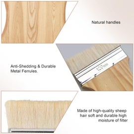 Flat Paddle Paint Brush Set,Flat Art Paint Brushes Set Wide Paint Brush Large Paint Brush 3/4/5 Inch Paint Brush with Poplar Handle Art Paint Brush Wool (4)