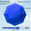 2 Pack 48.6" Double Canopy Beach Umbrella with Clamp, UPF50+
